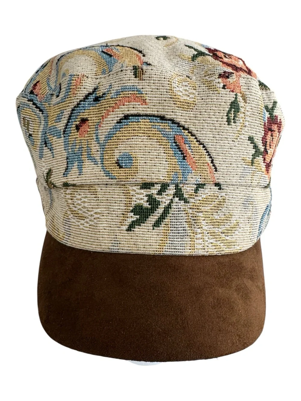 David & Young Newsboy Slouch Hat floral tapestry baker boy